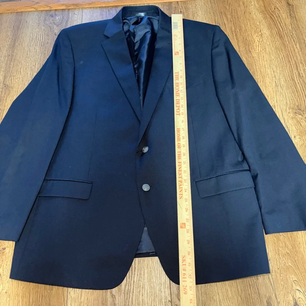 Michael Kors Mens Navy Blue Wool Blazer Sport Coat Jacket‎ 48R Silver Buttons
